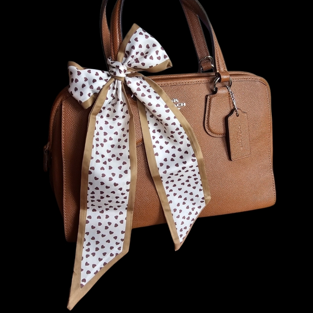 2× Bag Twilly Purse Skinny Scarf Vintage Hearts